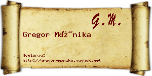 Gregor Mónika névjegykártya